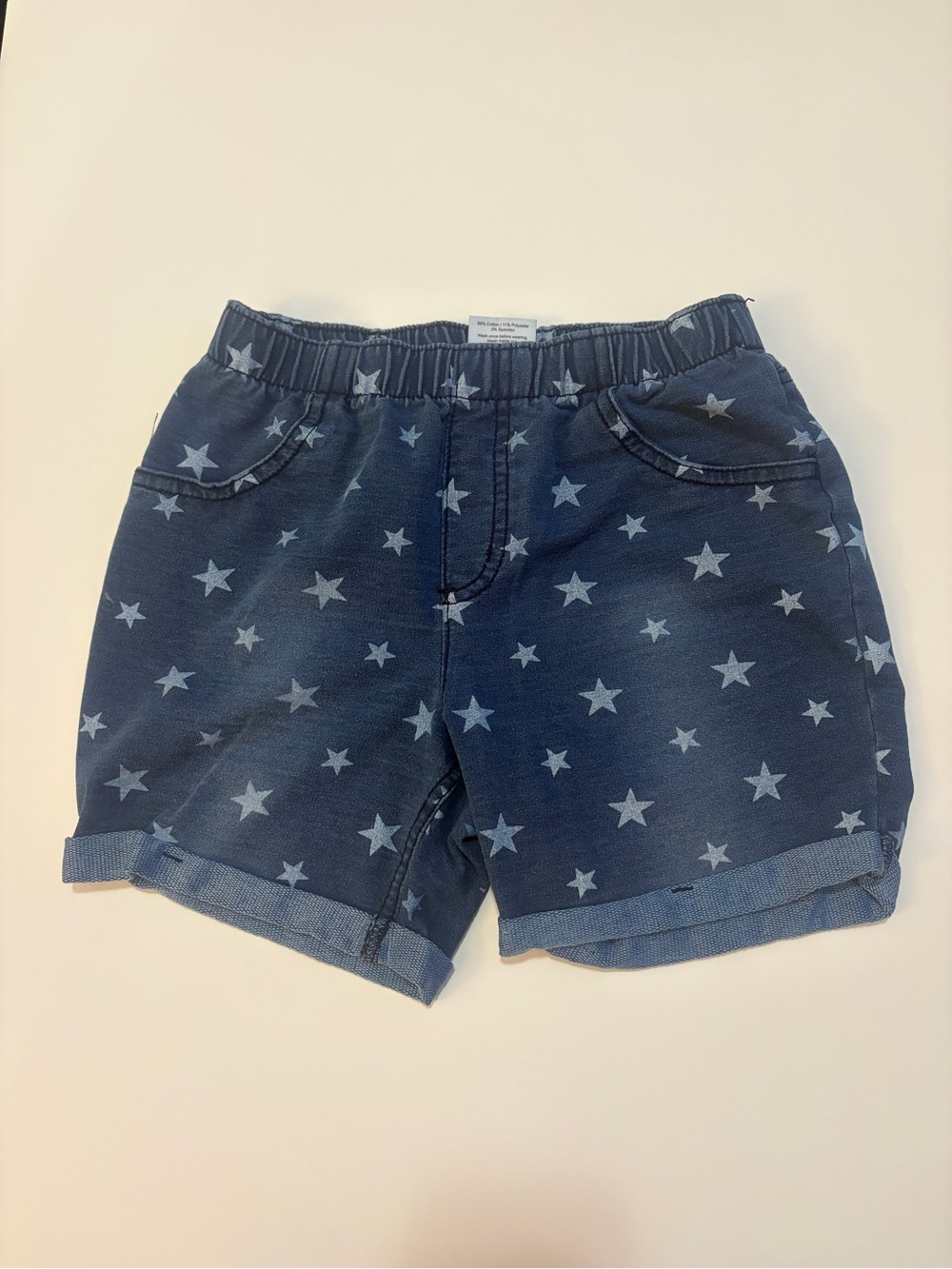 Star design jean shorts